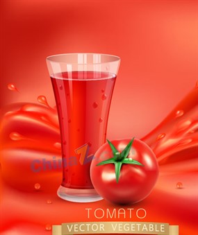 番茄汁矢量广告素材